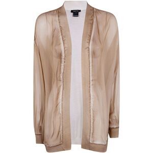 Avant Toi Women Hand Painted Chiffon Cardigan With Pure Silk Fine Back And Edges